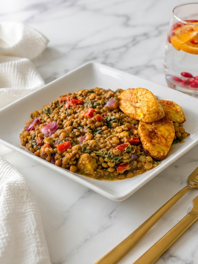 Sweet & Savory Lentil Plantain Porridge Recipe Card Everyday Wellness