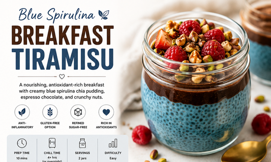 Blue Spirulina Breakfast Tiramisu Chia Pudding