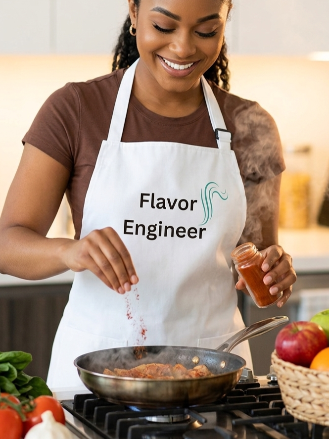Flavor Engineer Apron — Funny Culinary Chef Apron for Food Scientists & Home Cooks