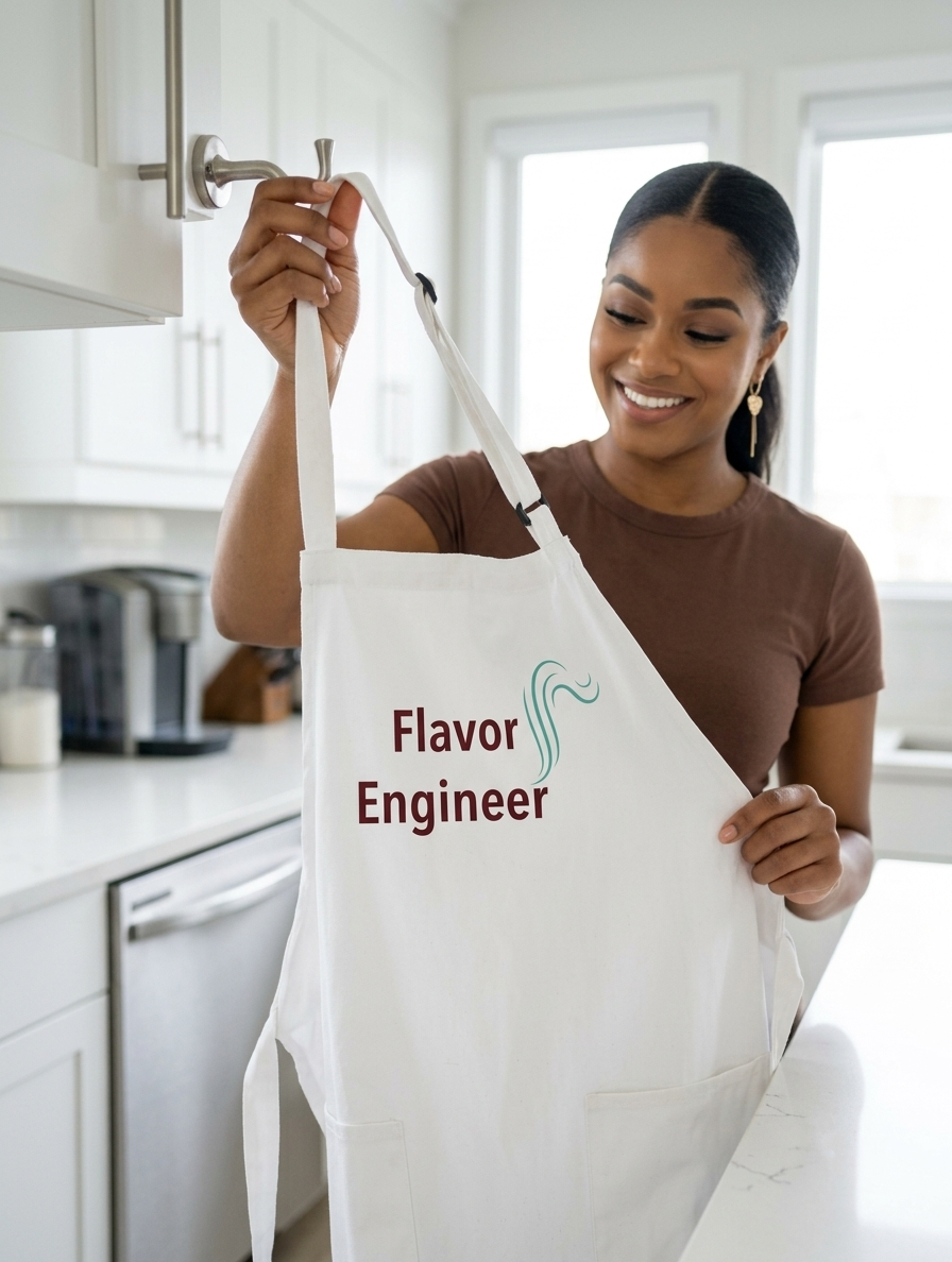 Flavor Engineer Apron — Funny Culinary Chef Apron for Food Scientists & Home Cooks