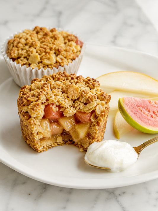 Apple, Pear & Guava Crumble Cups Recipe Card | Healthy Sugar-Free Dessert Everyday Wellness