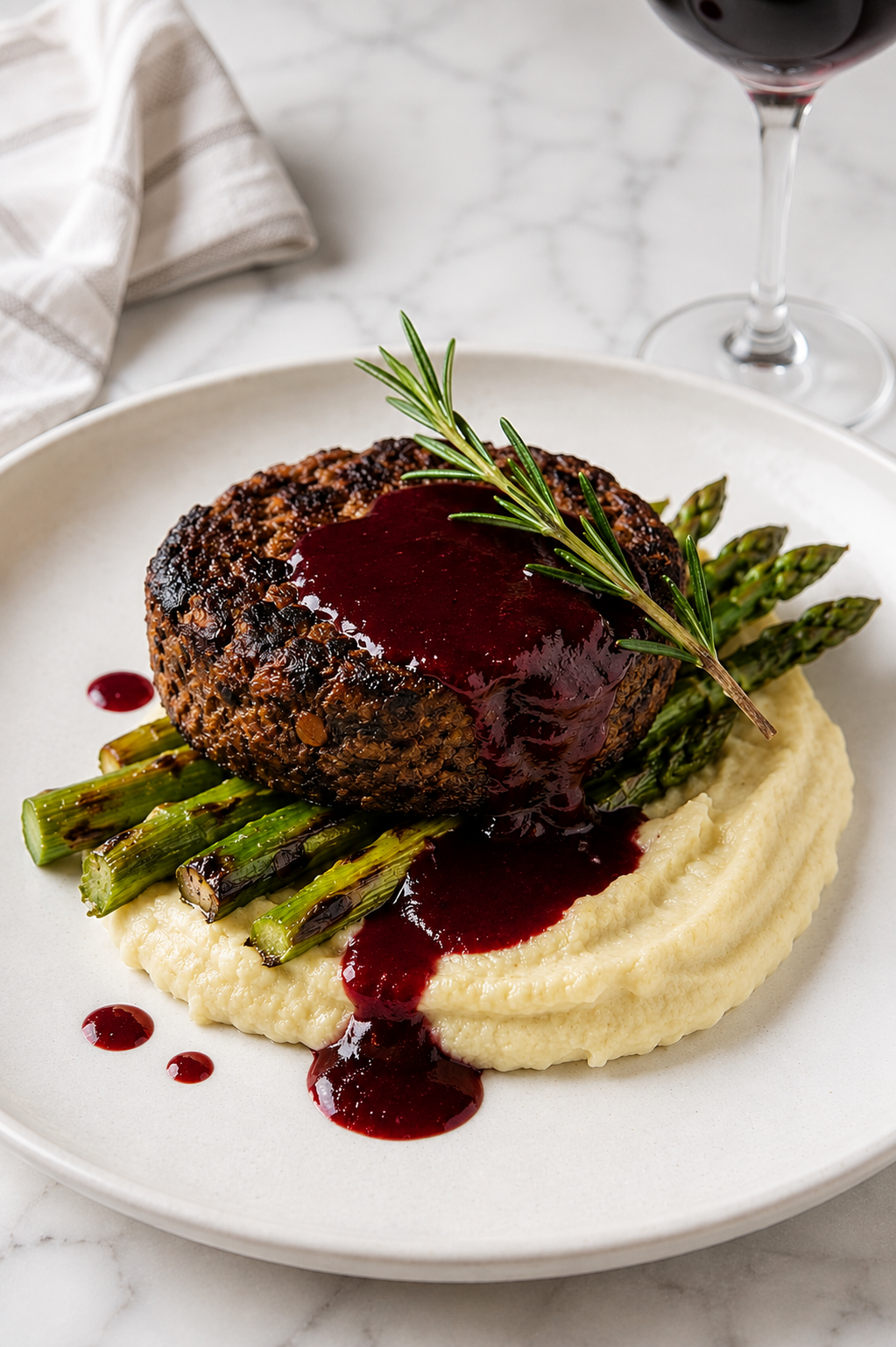 Steakhouse Style Black Bean Filet Recipe Card | High-Protein Vegan Dinner
