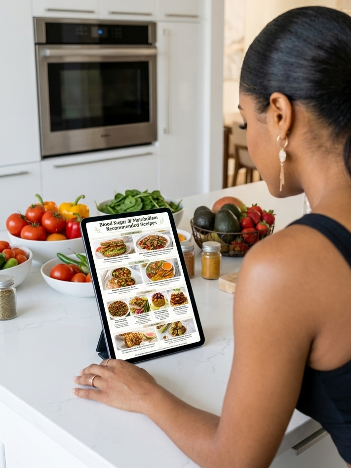 Blood Sugar & Metabolism Bundle | Diabetic-Friendly Grocery List, Low Glycemic Recipes Everyday Wellness