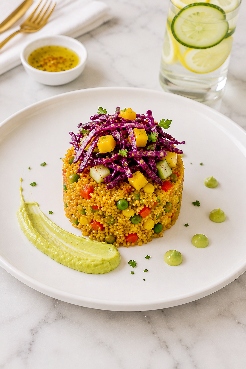 Golden Curry Vegetable Quinoa Bowl Recipe Card
