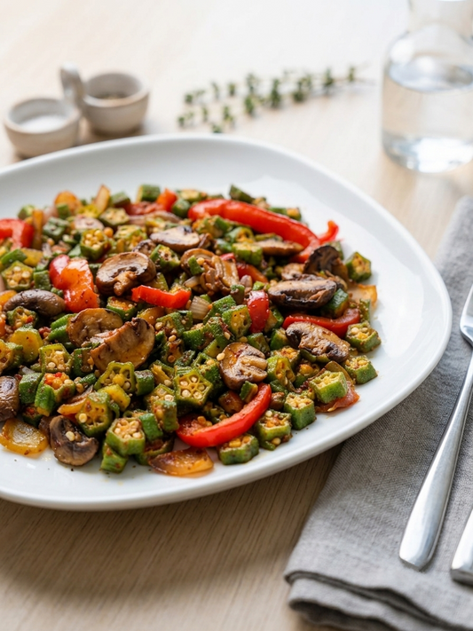 Mushroom & Okra Stir-Fry Keto-Friendly Low-Carb Dinner Recipe