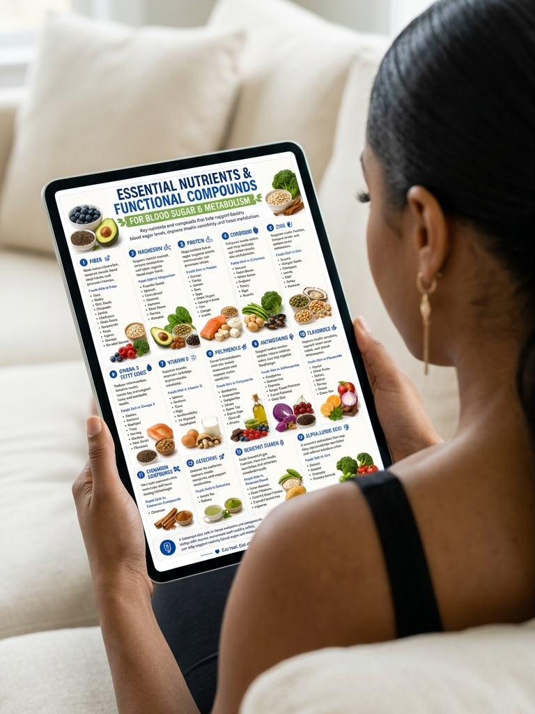 Blood Sugar & Metabolism Bundle | Diabetic-Friendly Grocery List, Low Glycemic Recipes Everyday Wellness