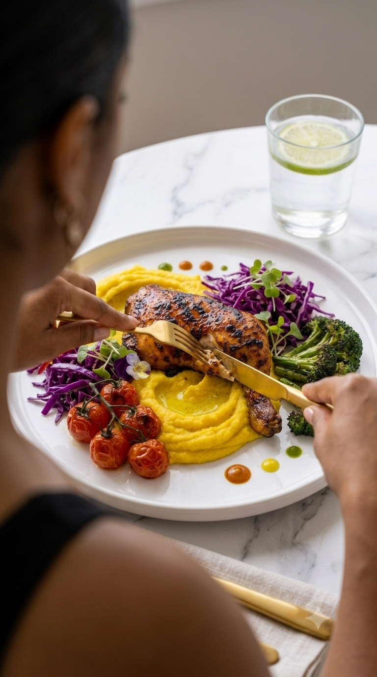 Anti-Inflammatory Turmeric Chicken with Cauliflower Mash Recipe Card