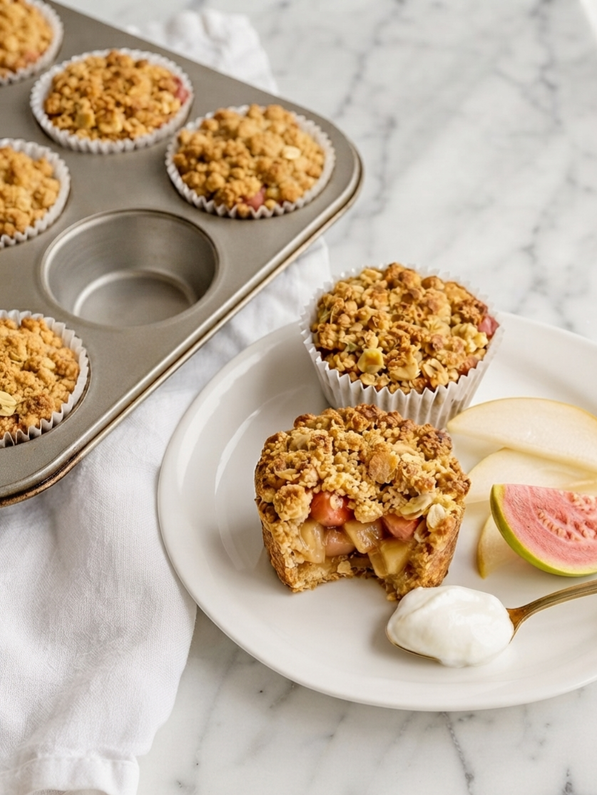 Apple, Pear & Guava Crumble Cups Recipe Card | Healthy Sugar-Free Dessert Everyday Wellness