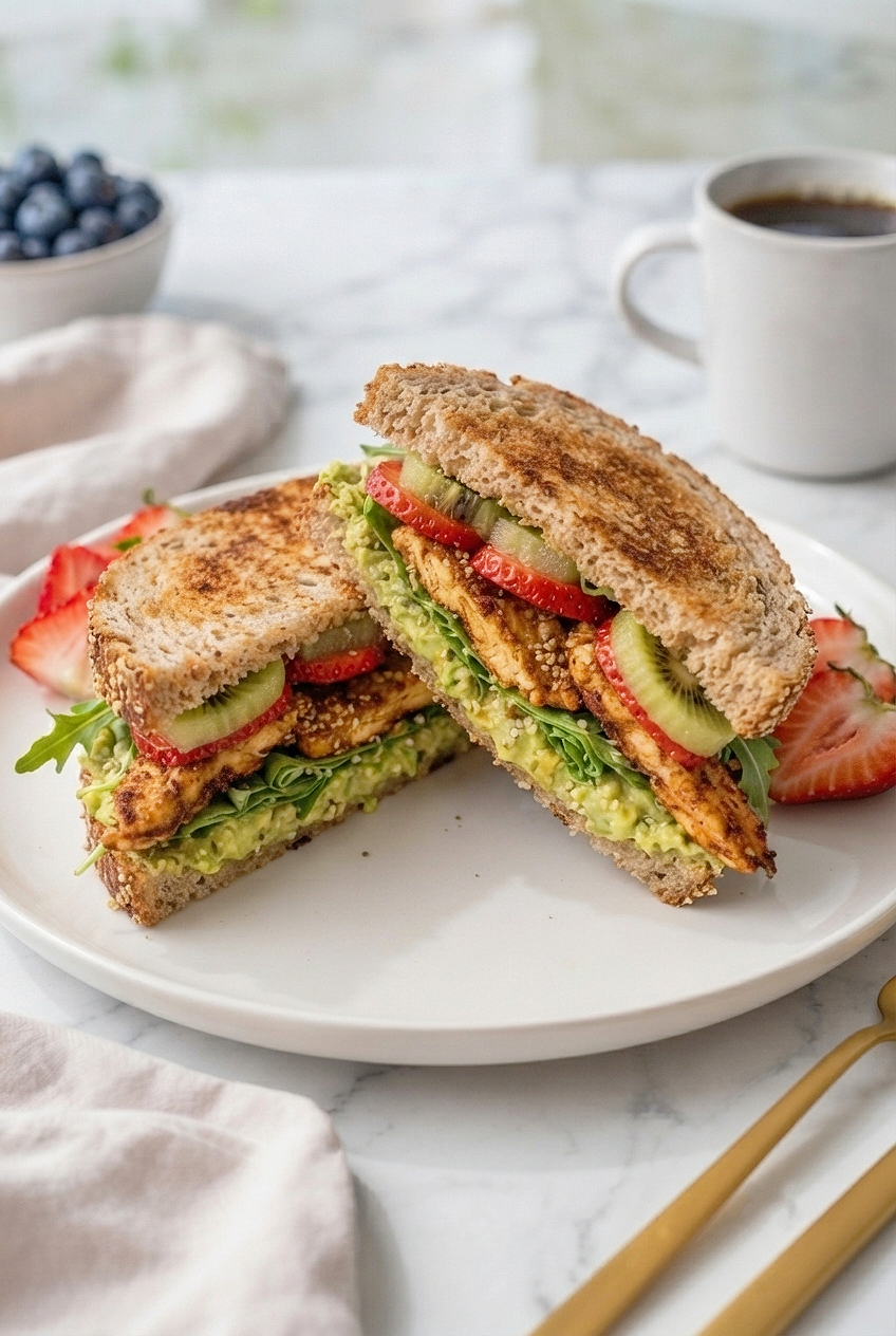 Crispy Oyster Mushroom Breakfast Sandwich Recipe Card Everyday Wellness