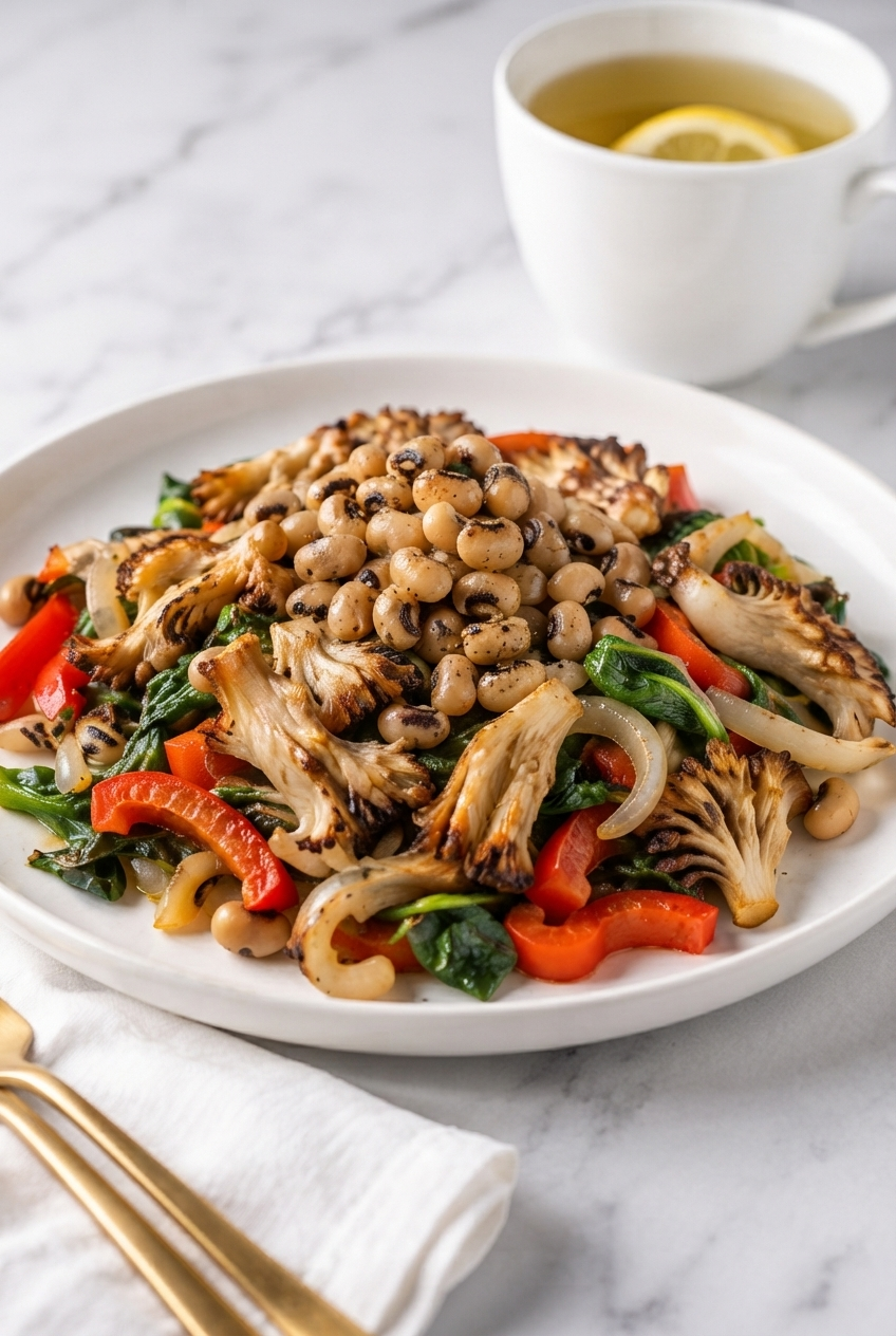 Savory Black-Eyed Pea & Spinach Breakfast Skillet Recipe Card Everyday Wellness
