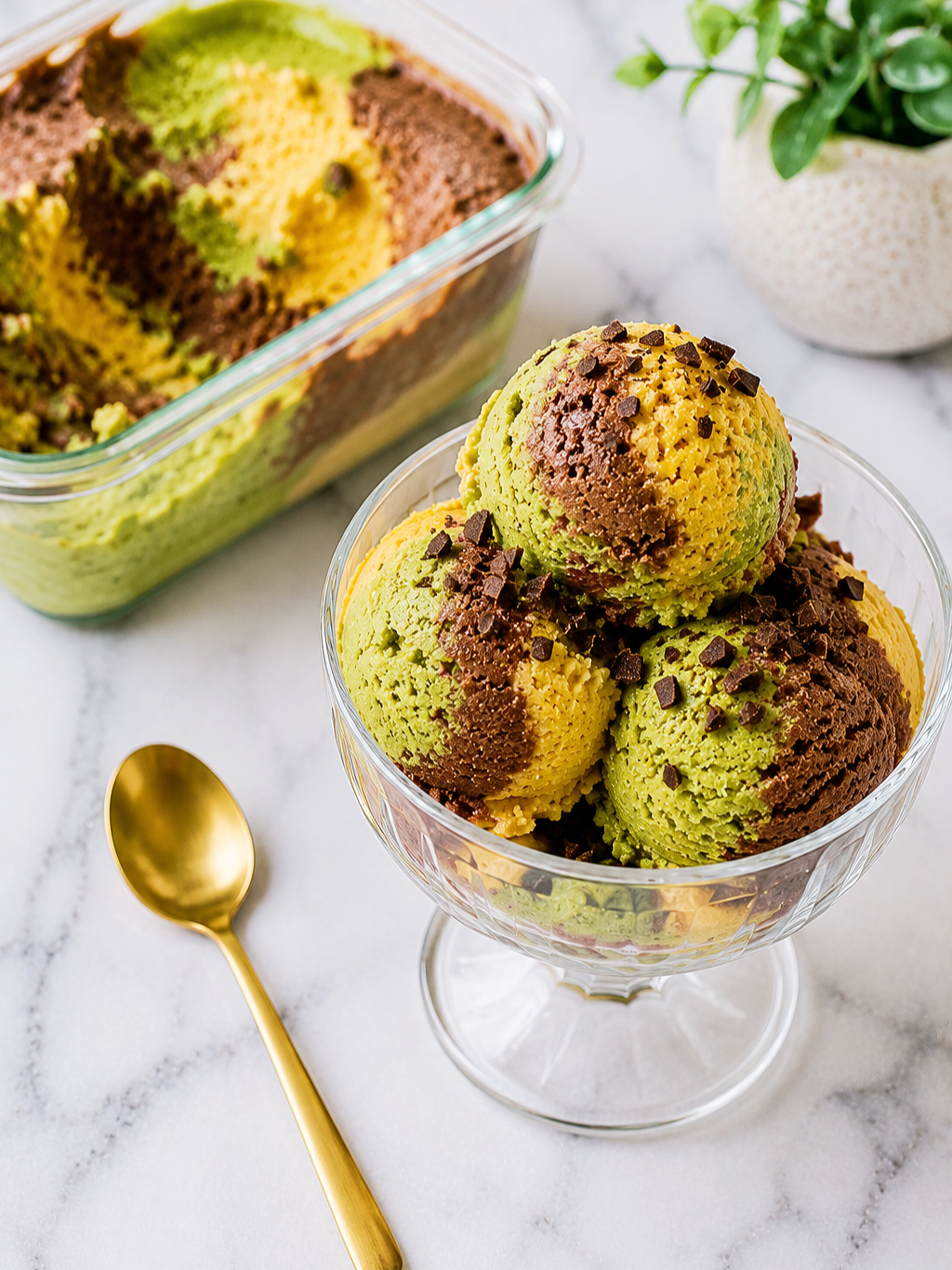 Matcha Chocolate Delight Parfait Recipe Card | Healthy Vegan Nice Cream Everyday Wellness