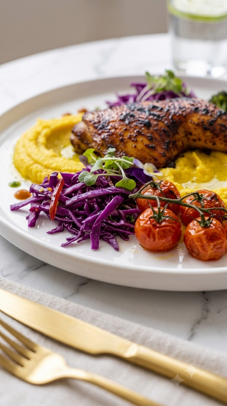Anti-Inflammatory Turmeric Chicken with Cauliflower Mash Recipe Card