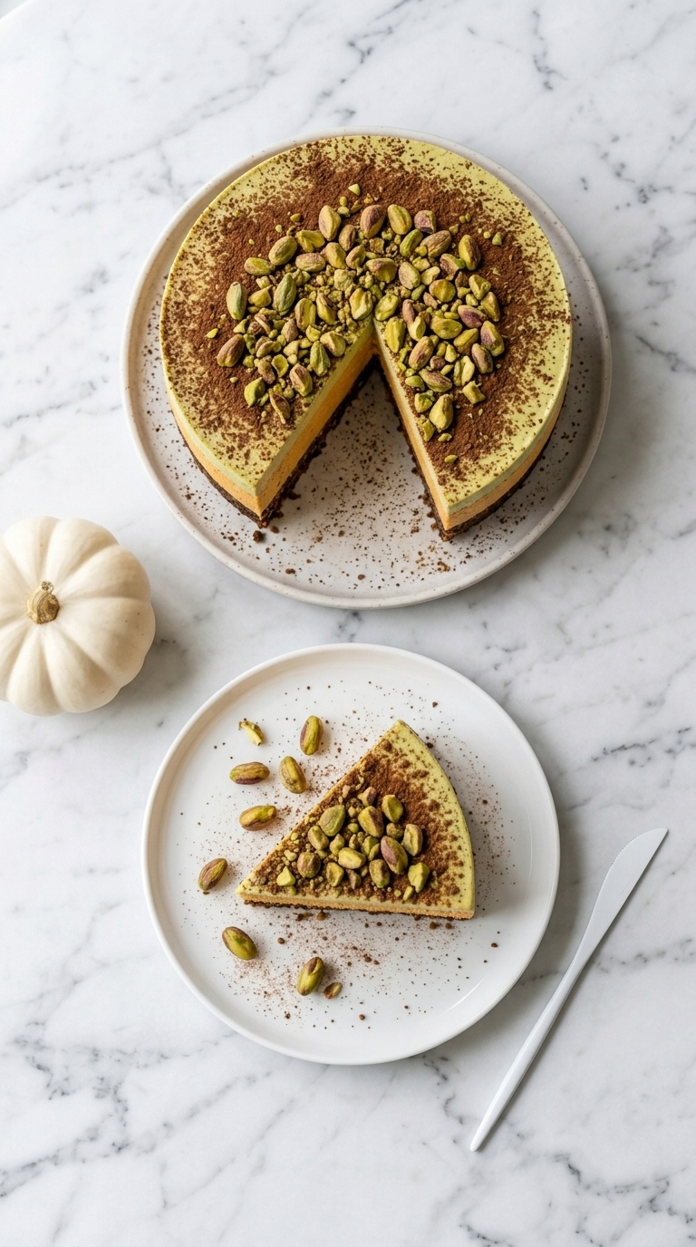 Vegan Pumpkin Spice Pistachio Tiramisu Recipe Card