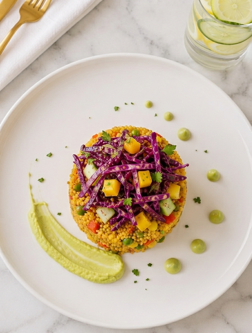 Golden Curry Vegetable Quinoa Bowl Recipe Card