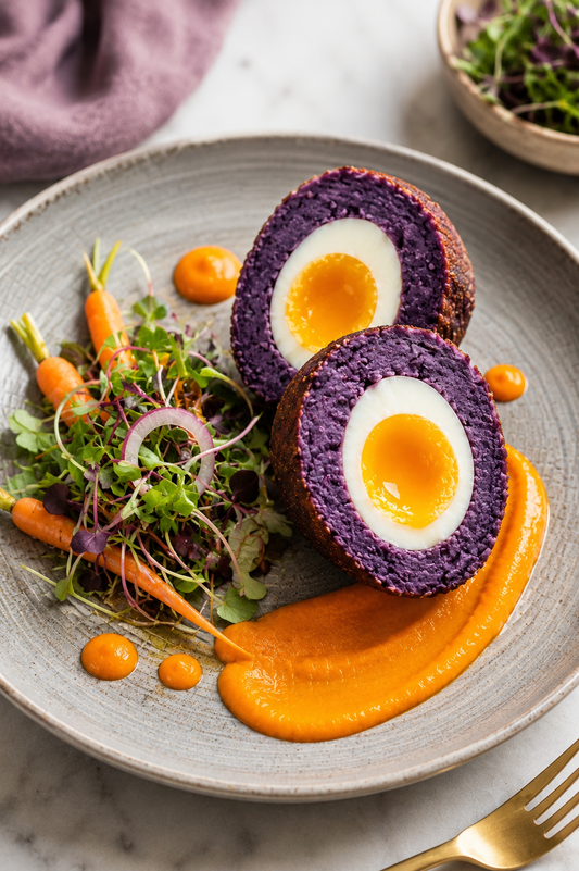 Purple Potato Egg Bun Healthy Breakfast, Snack & Lunch Recipe Card