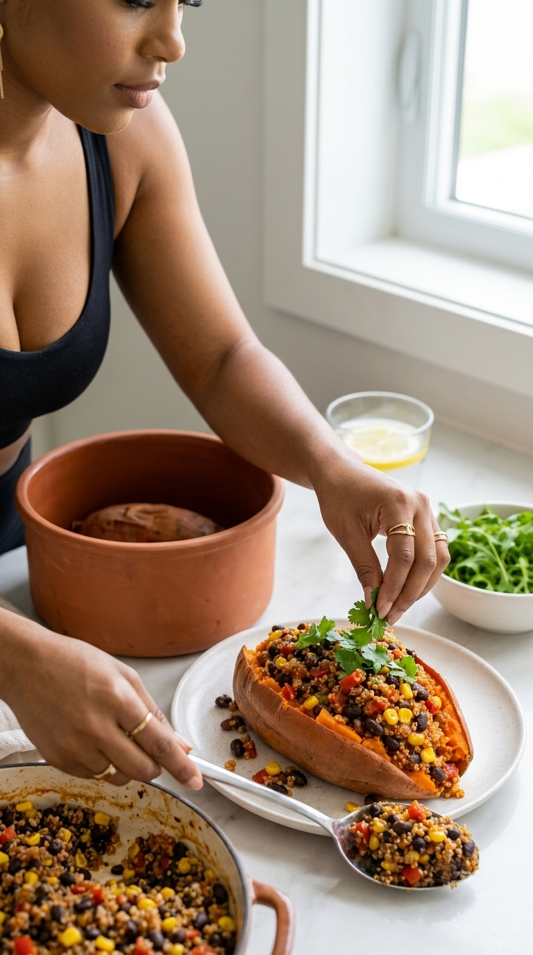 Stuffed Sweet Potato Deluxe (High Protein, Anti-Inflammatory, Gluten-Free & Plant-Based Dinner Recipe)