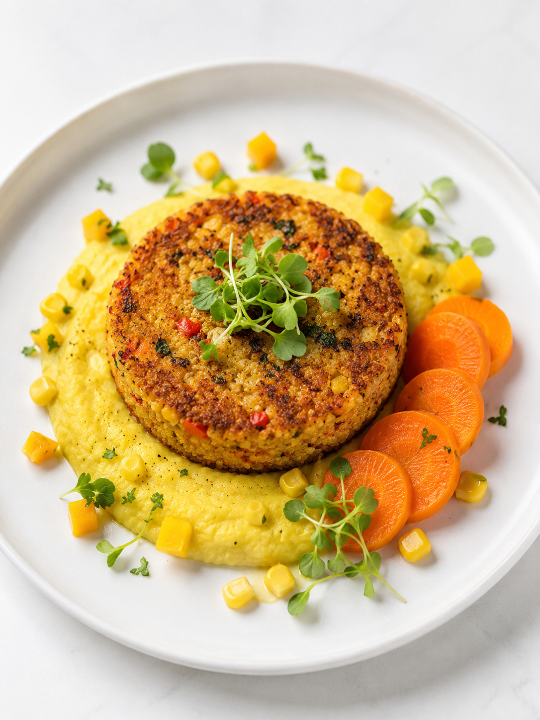 Golden Quinoa Mango Patties with Turmeric Cauliflower Mash | High-Protein Vegan Dinner, Gluten-Free & Anti-Inflammatory Recipe