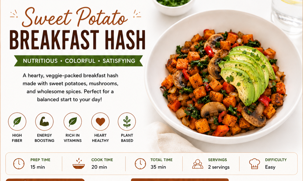 Healthy Mediterranean Sweet Potato Hash Breakfast Recipe