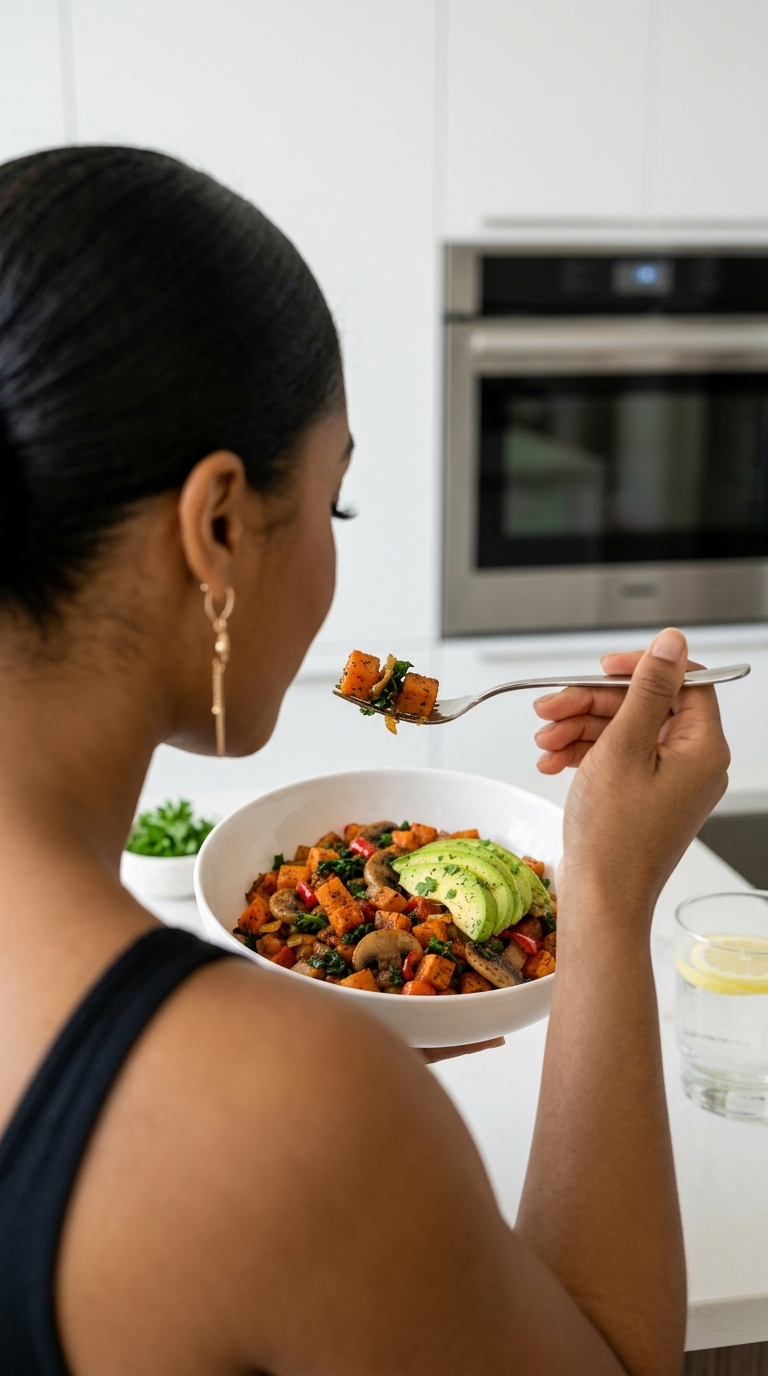 Healthy Mediterranean Sweet Potato Hash Breakfast Recipe