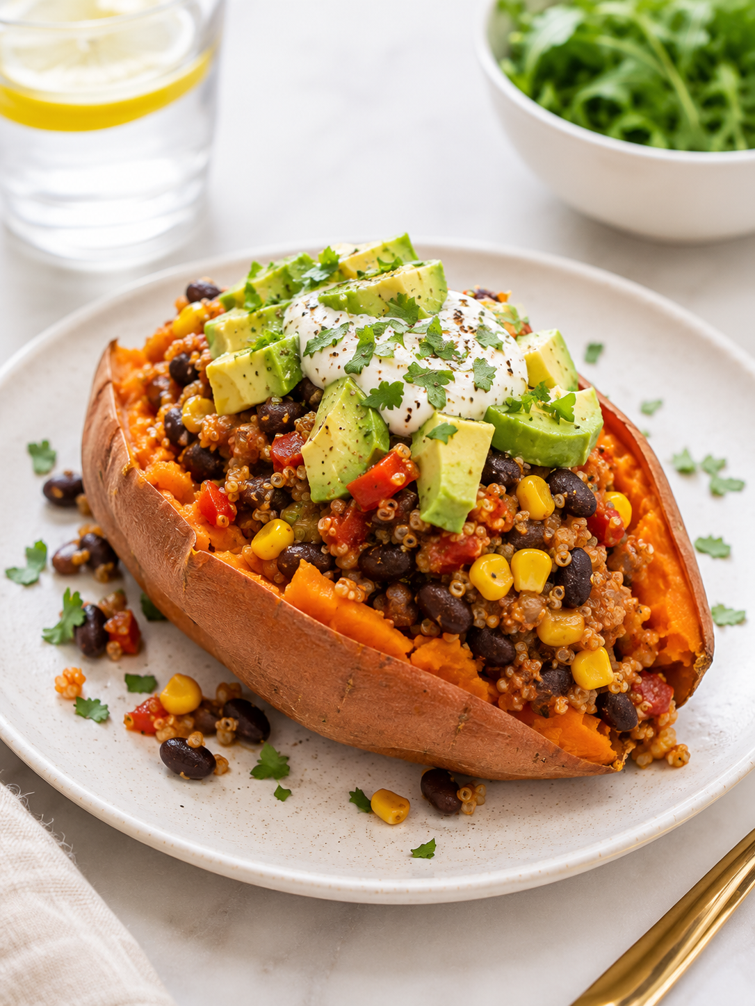 Stuffed Sweet Potato Deluxe Plant-Based Dinner Recipe Everyday Wellness