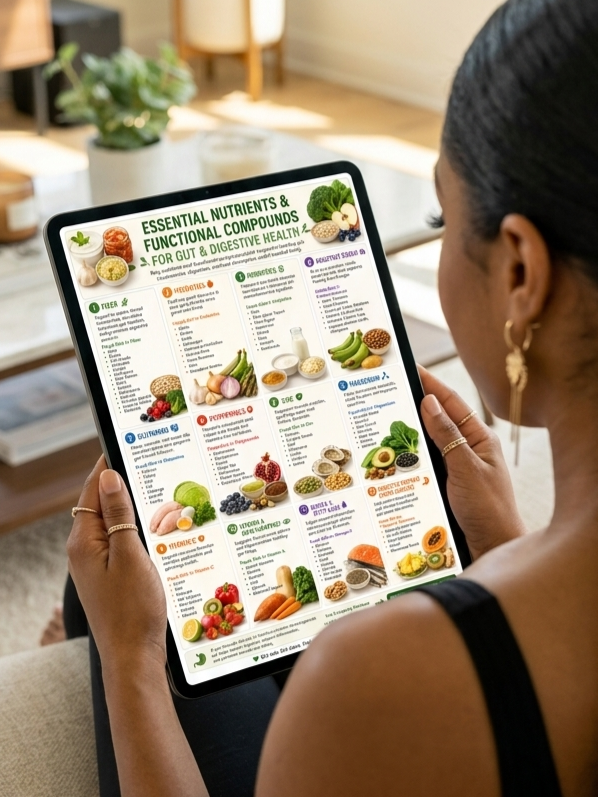 Gut Health & Digestive Health Bundle, Grocery List, Food Guide and Recipe Ideas