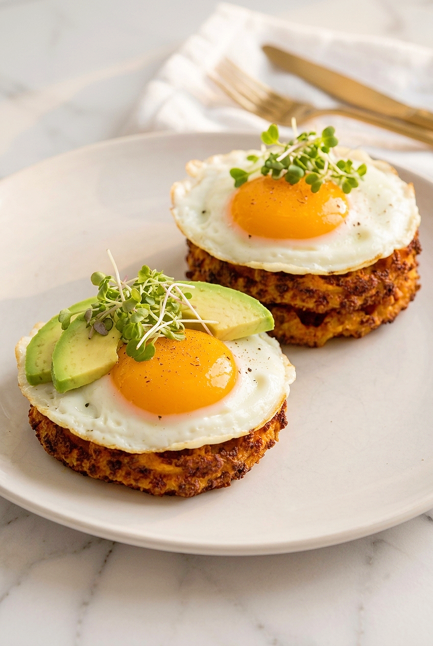 Crispy Sweet Potato Waffle Breakfast Recipe, Healthy High Protein Breakfast with Eggs & Avocado Everyday Wellness