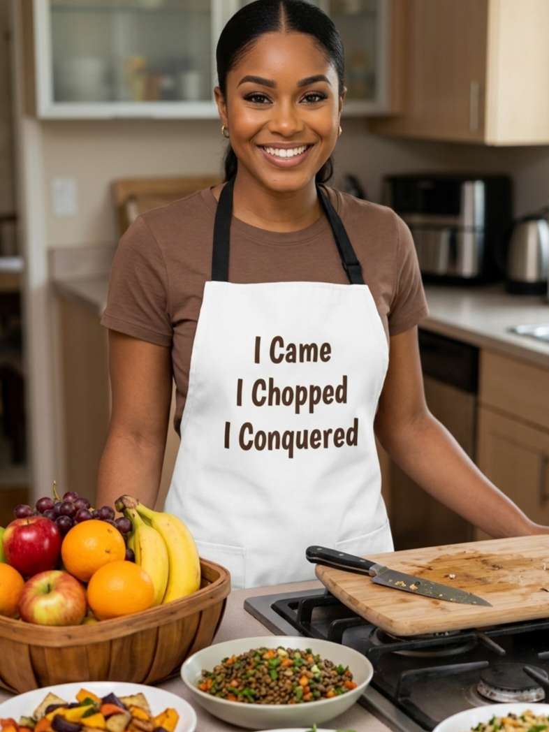 I Came I Chopped I Conquered Apron, Funny Chef / BBQ Cooking Apron Printify