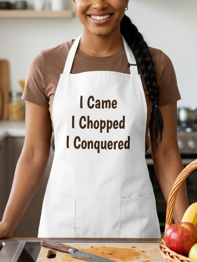 I Came I Chopped I Conquered Apron, Funny Chef / BBQ Cooking Apron Printify